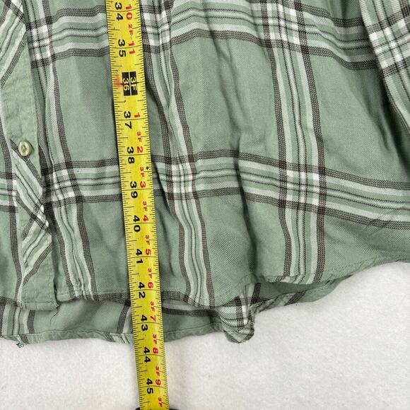 Torrid Shirt Dress Size 2X Olive Green Plaid Drawstring Waist Roll Tab Sleeves - Picture 10 of 12